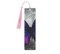 Purple Butterfly Printed Metal Bookmarks M - Pink Lightweight Aluminium Book Marker for Books, Journals & Gifts, Ideal Book Lovers, Holiday Decor & Crafts