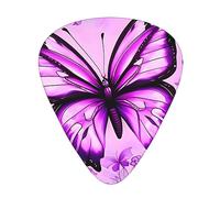 Purple Butterfly Printed pick set - 12 pieces, thin, medium and thick guitar picks, suitable for guitar, bass, electric guitar and ukulele