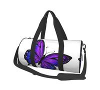 Purple Butterfly Printed Print Travel Duffel Bag, Foldable Gym Bag Overnight Weekend Bags for Women, Large Holdall Bag Cabin Bag for Sports and Travel