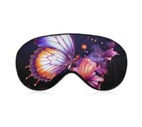 Purple Butterfly Sleep Mask for Women Men Side Sleeper Eye Cover with Adjustable Strap Soft Breathable Blackout Mask Slip-Free Deep Sleeping Travel Essentials