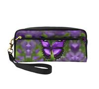 Purple Butterfly Small Cosmetic Bag,Portable Cute Travel Makeup Bag for Women Makeup Brush Organizer Pouch