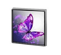 Purple Butterfly Square Badges Metal Memorial Pins Exquisite Button Badge Lapel Pins Fashion Square Brooch Crafts Gifts Clothes Decorative Pin for Adult Brooch