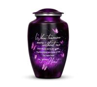 Purple Butterfly Urn for Human Ashes Adult - Large Purple Butterfly Urn for Women & Men with Secure Lid, Handcrafted Metal Urns for Ashes, Keepsake with Upto 200lbs