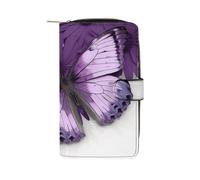 Purple Butterfly Wallet Multifunctional Wallets for Men Compact Wallet Purse Passport Bag