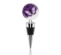 Purple Butterfly Wine Stopper Vacuum Alloy Wine Bottle Stopper Reusable Wine Preserver Leak Proof Bottle Cover Keep Wine Fresh Wine Bottle Sealer Set Wine Accessories for Gift