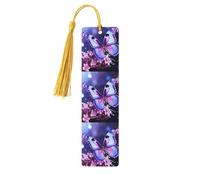 Purple Butterfly Wooden Bookmark for Men Women, Handmade Wood Bookmark Craft with Tassel Pendant Unfinished Wood Tag Book Mark Gifts Bookmarks Hanging Labels for Book Lovers