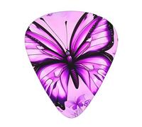 Purple ButterflyGuitar Picks, 12-Piece Pattern Set, Three Different Thicknesses for Acoustic Electric Guitar and Other Instruments