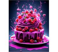 Purple Cake 60 Piece Jigsaw Puzzles for Adults, Fun jigsaw puzzles 60 pieces, Challenging Puzzle Perfect for Game Nights, Finished Puzzle Size is 40x28cm