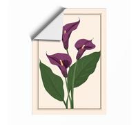 Purple Calla Lilies Botanical Unframed Wall Art Print A4 (29.7×21cm), Wall Decor for Living Room, Bedroom, Office & Home, Art Gift