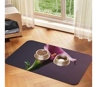 Purple Calla Lily Dog Food Mats for Floors, 16x24 Inch Non-Slip Super Absorbent Pet Food Mat, Dishwasher Dog Mat for Food and Water, Cute Rubber Quick Dry Pet Feeding Mat for Dogs Puppy Cats