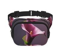 Purple Calla Lily Fanny Pack For Women Waterproof Adjustable Belt Bags Waist Pack Fashion Casual Crossbody Bags Bum Bag For Running Workout Hiking Traveling, Black, One Size