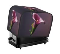 Purple Calla Lily Toaster Cover 2 Slice, Waterproof Bread Machine Covers with Pockets Universal Size Kitchen Small Appliance Cover with Handle, Dust and Fingerprint Protection