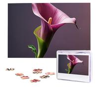 Purple Calla Lily Wooden Puzzles 1000 Pieces Personalized Jigsaw Puzzle For Adults Interesting Custom Photo Puzzles Gift For Holiday Birthday Wedding Anniversay