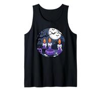 Purple Candle Shirt Moonlit Bats Night Spooky Scene Tank Top