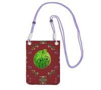 Purple Carry Crossbody Purse â€“ Big Eye Watermelon Print Strap Mobile Phone Bag, Perfect for Shopping, and Outdoor Activities