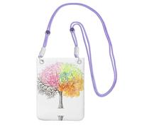 Purple Carry Crossbody Purse â€“ Four Seasons Spring Tree Print Mobile Phone Bag, Perfect for Commuting, Shopping, and Outdoor Activities