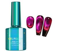 Purple Cat Eye Gel Nail Polish - 12D Sparkly Jelly Translucent Magnetic Nail Varnish - Galaxy Holographic Magnetic Gel Nail Polish UV/LED Lamp Cure - Glitter gel nail polish For Home Salon Manicure