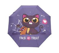 Purple Cat Heart Spider Umbrella Windproof Automatic Foldable Umbrells Auto Open Close for Men Women Kids