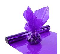 Purple Cellophane Wrap Roll, Translucent Purple Cellophane Wrapping Paper, 16 Inches Width x 100 Ft Long Colored Cellophane Rolls for Gift Baskets, DIY Arts Crafts Decoration, and More