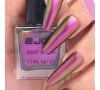 Purple Chameleon Holographic Nail Polish - Quick Dry, Long-Lasting, UV Lamp-Free Manicure - No Chip, No Bake - Purple to Gold Chrome - Home Use