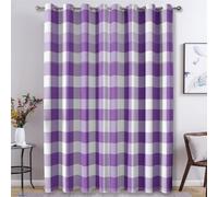 Purple Check Curtains for Bedroom, Simplicity Grid Plaid Blackout Curtains for Living Room, 90 Drop Eyelet Window Treatments Home Decor 66 X 90 Inch (W X L), 2 Panels X&-50
