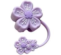 Purple Cherry Blossoms Straw Cap Straw Cover for Stanley Cup, 10mm Cute Silicone Straw Covers Cap for Stanley Cup Accessories, Straw Topper for Tumblers, Straw Cap Stopper for Reusable Straws