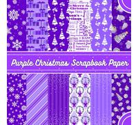 Purple Christmas Scrapbook Paper: Happy Holidays Decorative Paper Pad | 8.5" x 8.5" Book of 12 Different Double Sided Images Spread Across 40 Pages | ... Junk Journaling, Papercrafts & More