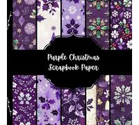 Purple Christmas Scrapbook Paper, Winter Junk Journal Paper, Xmas Decorative Paper, DIY Projects, Origami, Collage Sheets, Decoupage Paper, 10 Designs, Double Sided