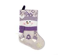 Purple Christmas Stockings 45cm Snowflakes Antlers Multi Pattern | Cloth material suitable for fireplace home store spacious opening and base for gifts presents and holiday treats