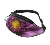 Purple Chrysanthemum Fanny Pack for Men Women, Waterproof Sports Waist Bag Fashion Belt Bag Crossbody Bags Hip Bum Bag with Adjustable Strap Large Sling Bag Purse for Travel Hiking