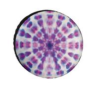 Purple Circle Tie Dye Spare Tire Cover Wheel Protectors Waterproof Soft Wheel Cover Fits for Tire Diameter 24-33 Inches Universal Fit Car Rv SUV Truck