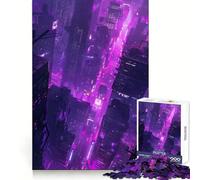 Purple City 1000 Piece Jigsaw Puzzles for Teenagers Jigsaw Memory Lift Light Relax Image Assembly (38x26cm)