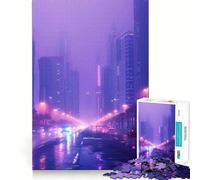 Purple City Adults 1000 Piece Jigsaw Puzzle Brain Challenge Toy Stress Relief Clear Cut Wall Art Decor (38x52cm)