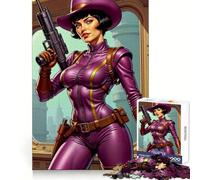 Purple-Clad Space Agent Jigsaw Puzzles 1000 Piece for Teenagers Reason Skill Toy Serene Time Exact Cut Amazing Present (38x52cm)