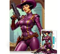 Purple-Clad Space Agent Jigsaw Puzzles 1000 Piece for Teenagers Reason Skill Toy Serene Time Exact Cut Amazing Present (38x26cm)