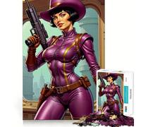 Purple-Clad Space Agent Jigsaw Puzzles 1000 Piece for Teenagers Reason Skill Toy Serene Time Exact Cut Amazing Present (38x52cm)