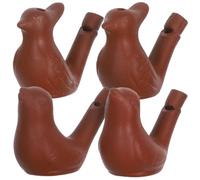 Purple Clay Bird Whistles, 4pcs Noise Maker Adults Waterfowl Ceramic Whistle BrownFlute Pottery Bird Pipe for Youth Kids