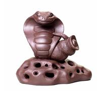 Purple Clay King Cobra Tea Pet Figurine, Kung Fu Tea Accessory for Oolong Tea Table, Home Decor with Good Fortune & Evil Repelling