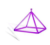 Purple Clear Crystal Quartz Pyramid 5-12 Inch Merkaba Sound Therapy Meditation Yoga Meditation Stress Relief Corner Rack Percussion Instruments Including Crystal P,11 Inch