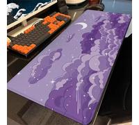 Purple Cloud Large Gaming Mouse Pad, 900x400x3mm Extended gaming mouse mat XXL improved Precision and Speed Mousemat with Stitched Edges, Desk Mat for Keyboard and Mouses