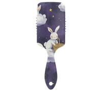 Purple Clouds Rabbits Moon antistatic hair brush men Designed head massager for blow drying with Ergonomic handle cepillo para cabello de mujer