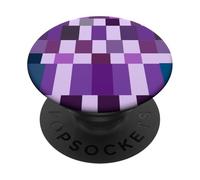 Purple Color Block Checkered Checker Abstract Checkerboard PopSockets Adhesive PopGrip