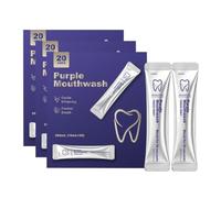 Purple Color Correcting Mouthwash, Purple Mouthwash for Teeth Whitening, Single Travel Packets, Fresh and Comfortable, for Brighter Teeth, Gently Cleans The of The Mouth，3