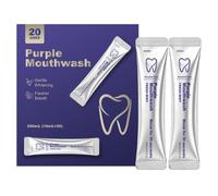 Purple Color Correcting Mouthwash, Purple Mouthwash for Teeth Whitening, Single Travel Packets, Fresh and Comfortable, for Brighter Teeth, Gently Cleans The of The Mouth，1