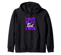 Purple Color Don't Play, Win Purple Graphic Zip Hoodie