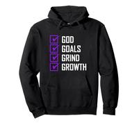 Purple Color Goals Grind Growth Purple Graphic Pullover Hoodie