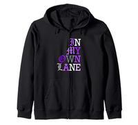 Purple Color In My Own Lane Purple Graphic Zip Hoodie