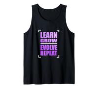 Purple Color Learn Grow Evolve Repeat Purple Graphic Tank Top