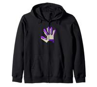Purple Color Locked-In Purple Graphic Zip Hoodie