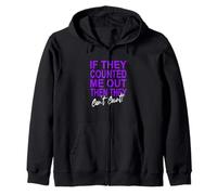 Purple Color Never Count Me Out! Purple Graphic Zip Hoodie
